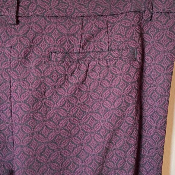 Mario Serrani Black Purple Pants Srtaight Leg Mid Rise Stretch Size 14 - Picture 4 of 10